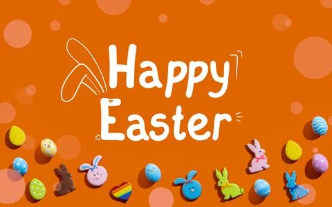Happy easter holiday banner rabbit egg pattern 스톡 일러스트
