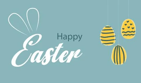 Happy Easter holiday banner Vector graphic Stock Illustration