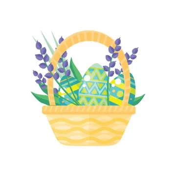 Happy Easter Holiday Card Design Flat 库存插图