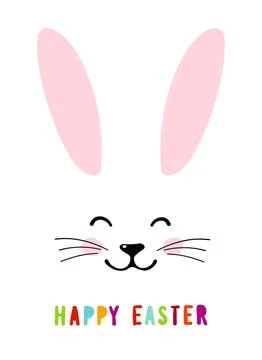 Happy easter. Holiday card with the head of a rabbit. Easter banner with a Stock Illustration