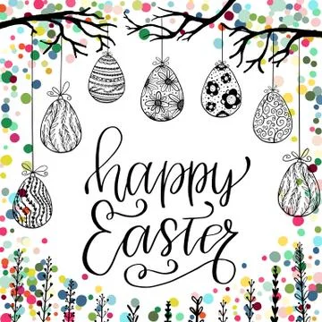 Happy Easter holiday celebration card Stock Illustration
