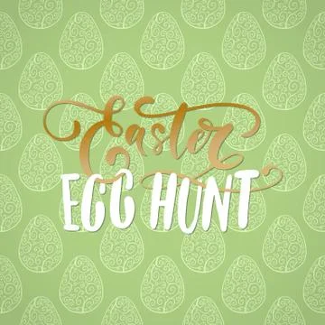 Happy Easter holiday celebration card with hand drawn lettering design on s.. Stock Illustration