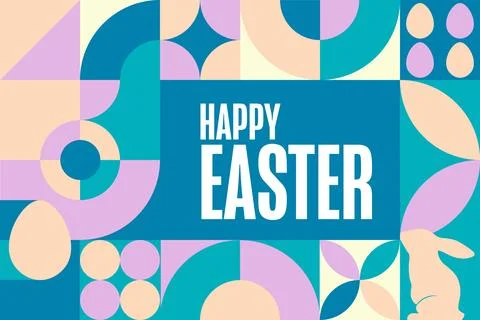 Happy Easter. Holiday concept. Template for background, banner, card, poster Stock Illustration