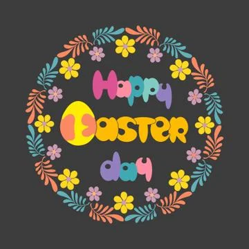 Happy Easter Holiday Stock Illustration