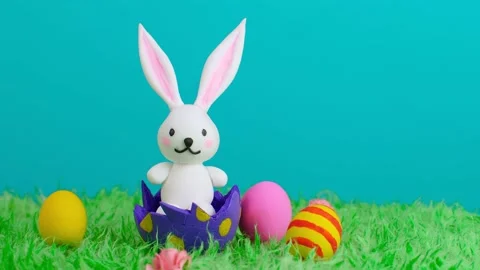 Happy Easter holiday minimal concept Stock Footage 146476320