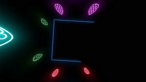 Happy easter holiday in neon lights drawing lines style modern retro look on Stock Footage 234956482
