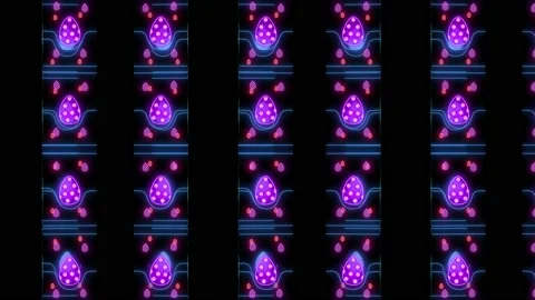 Happy easter holiday in neon lights drawing lines style modern retro look on bla Stock Footage 235002847