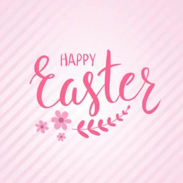 Happy Easter holiday striped background. Pink colored. Stock Illustration