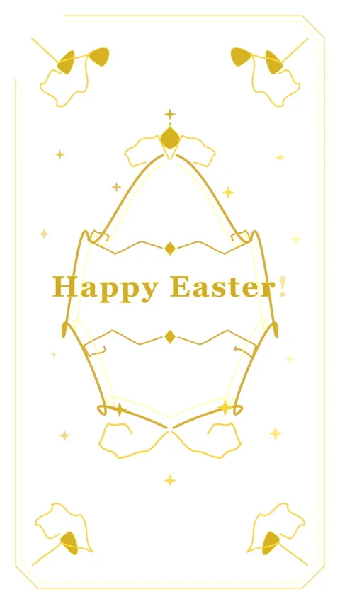 Happy easter holiday vector animation with golden egg and greeting text 库存影片 346869919