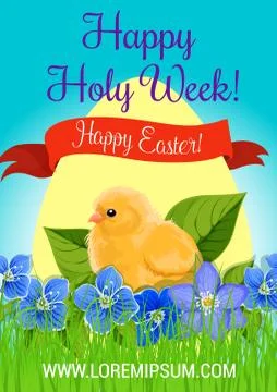 Happy Easter Holy Week paschal vector greeting Stock Illustration