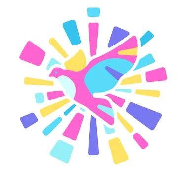 Happy Easter illustration with dove. Stock Illustration