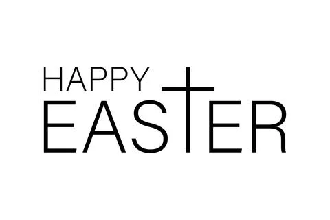 Happy Easter isolated on white background. Vector illustration. Stock Illustration