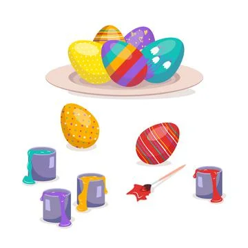 Happy Easter items Stock Illustration