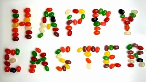 Happy Easter Jelly Beans Stock Footage 105765232