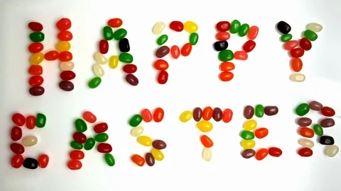 Happy Easter Jelly Beans Stock Footage 105802776