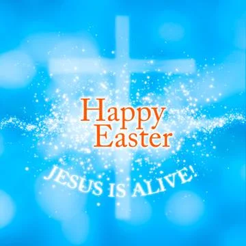 Happy Easter Jesus is alive greeting card Stock Illustration
