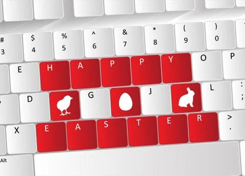 Happy easter keyboard concept Illustrazione stock