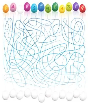 Happy Easter Labyrinth Eggs Maze Illustrazione stock