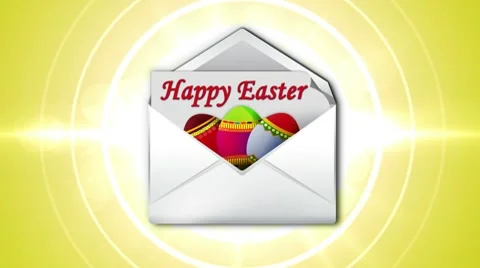 Happy Easter in Letter 4 - HD1080 Stock Footage 10595146