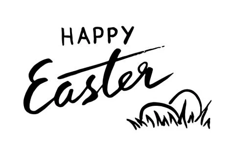 Happy Easter lettering and eggs for greeting card. Vector vintage letterpress Stock Illustration