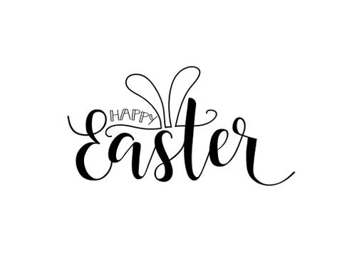 Happy Easter. lettering card. Hand drawn lettering poster for Easter. Stock Illustration