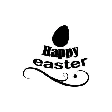 Happy Easter lettering card. Hand drawn lettering poster for Easter. Ink illu Stock-Illustration