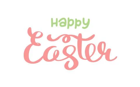 Happy easter lettering. Cute hand drawn vector illustration, card template Stock Illustration