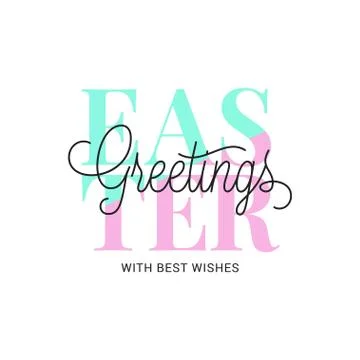 Happy Easter lettering. Easter greetings on white Stock Illustration
