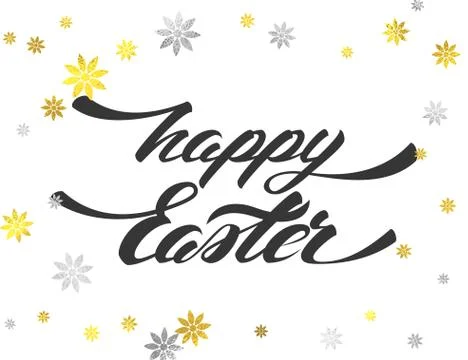 Happy Easter Lettering Egg. Vector illustration EPS10 Stock Illustration