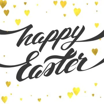 Happy Easter Lettering Egg. Vector illustration EPS10 Stock Illustration