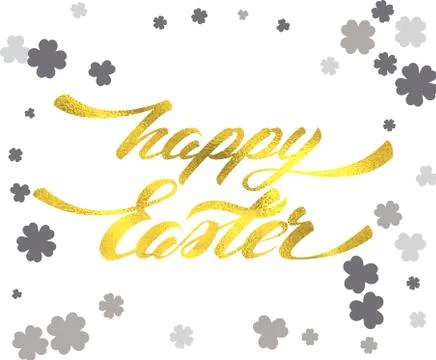 Happy Easter Lettering Egg. Vector illustration EPS10 Stock Illustration