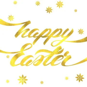 Happy Easter Lettering Egg. Vector illustration EPS10 Stock Illustration