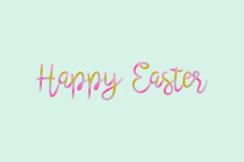 Happy Easter lettering. Gradient calligraphy, hand drawn vector design. Illustrazione stock