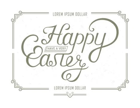 Happy Easter Lettering for Greeting Card Free Stock Illustration