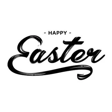 Happy Easter lettering greeting text vector illustration. Happy easter image Stock Illustration
