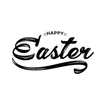 Happy Easter lettering greeting text vector illustration. Happy easter image Stock Illustration
