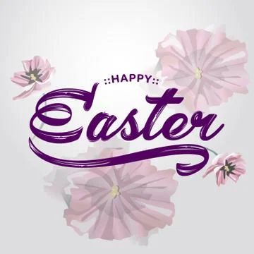 Happy Easter lettering greeting text vector illustration. Happy easter image Stock Illustration
