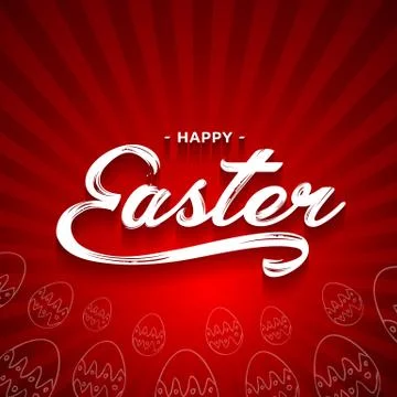 Happy Easter lettering greeting text vector illustration. Happy easter image Stock Illustration