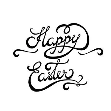 Happy Easter lettering Handmade Calligraphy Stockillustratie
