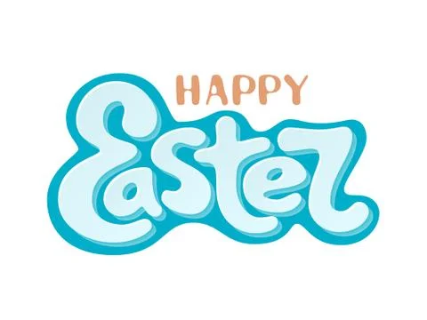 Happy Easter lettering 스톡 일러스트