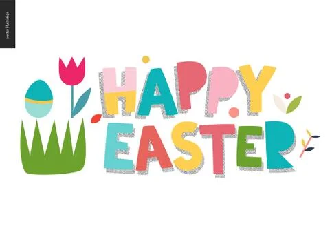 Happy easter lettering イラスト素材