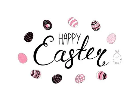 Happy Easter lettering Stock Illustration