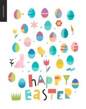 Happy easter lettering イラスト素材
