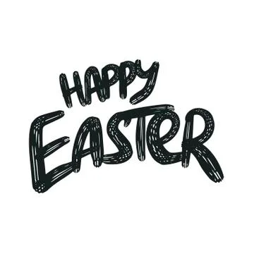 Happy Easter Lettering Stock Illustration