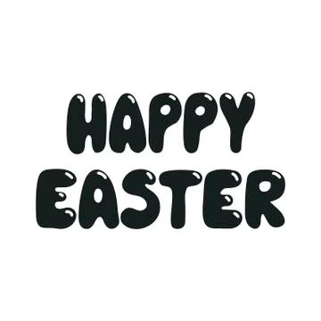 Happy Easter Lettering Stock Illustration