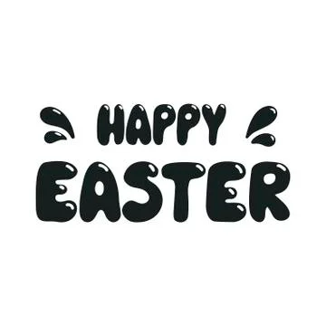 Happy Easter Lettering Stock Illustration