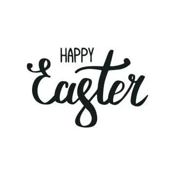 Happy Easter Lettering Stock Illustration