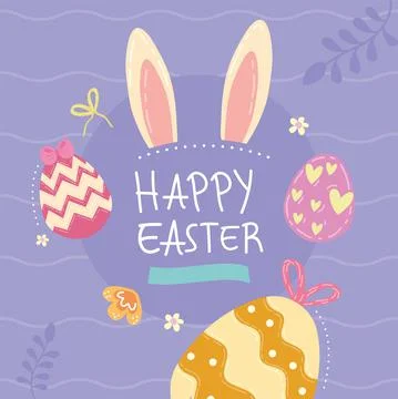 Happy easter lettering message Stock Illustration