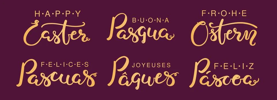 Happy Easter lettering quotes set Illustrazione stock