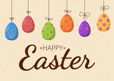 Happy Easter lettering. Spring holiday. Happy easter eggs. Happy Easter banners Stock Illustration